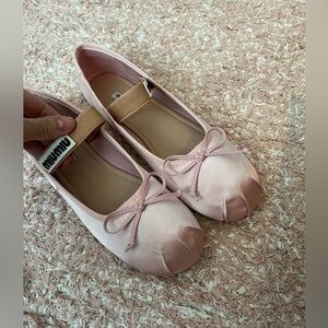 Miu Miu Light Pink Satin Flats